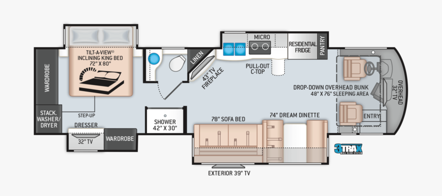 Thor Aria 3601 Floorplan, HD Png Download, Free Download