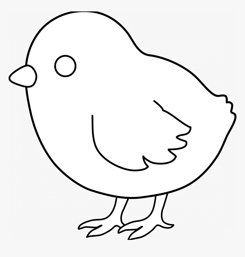 Chick Coloring Pages Cute Baby Chick Coloring Pages - White On Black Chicken Clipart, HD Png Download, Free Download