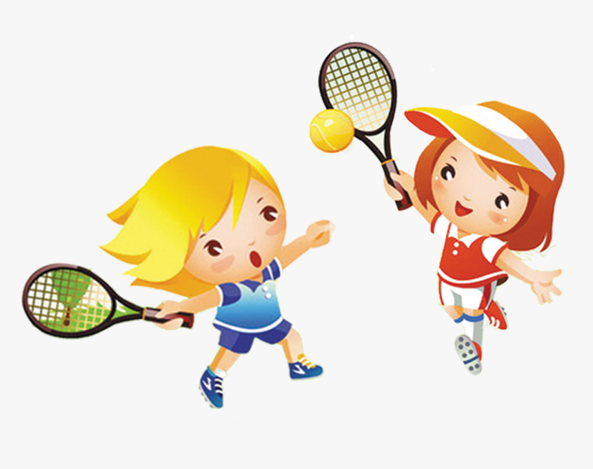 Tennis Girl Play Child Clip Art - Playing Tennis Clipart Png, Transparent Png, Free Download