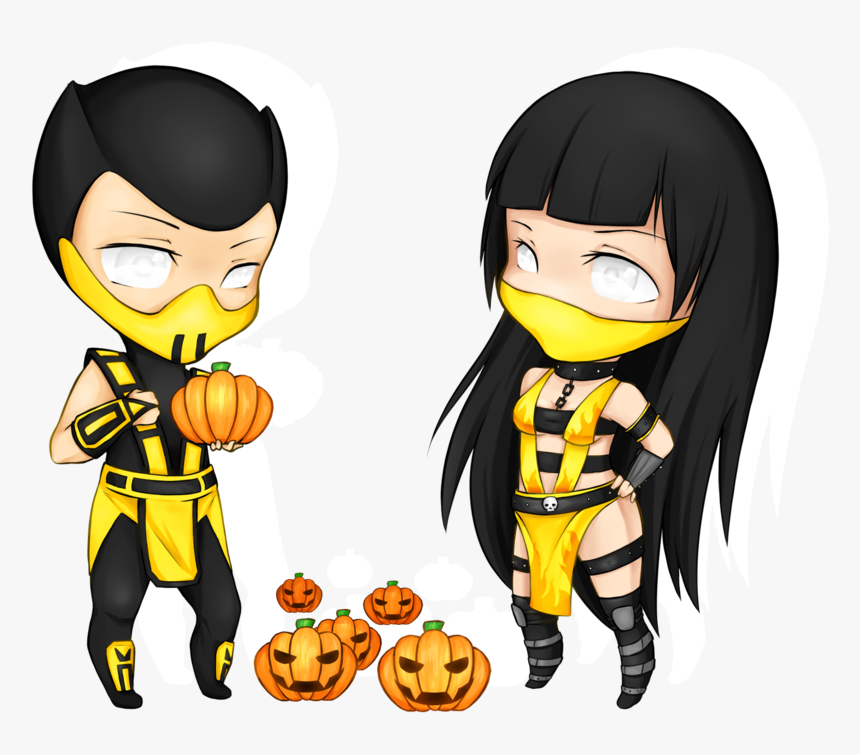 Scorpion And Hellfire Chibi - Mortal Kombat Chibi Characters, HD Png Download, Free Download