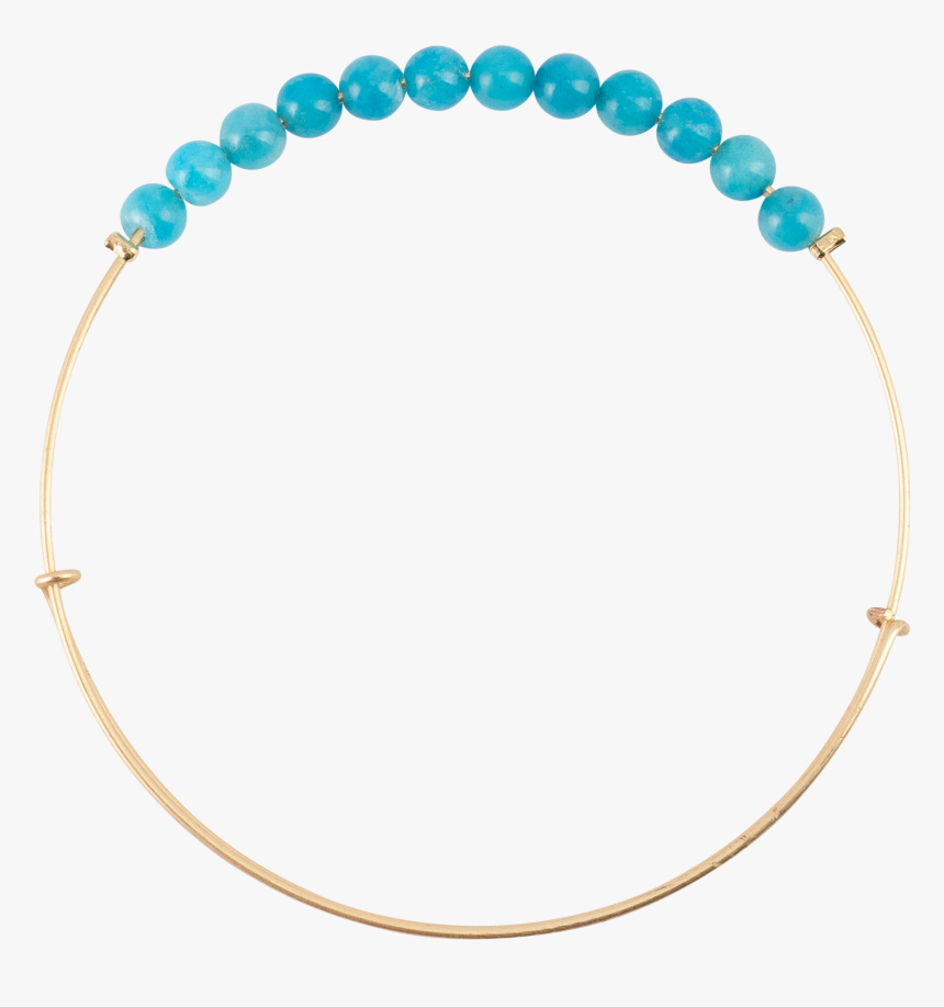 *teal Stone Bangle - Bracciale Perline Nere, HD Png Download, Free Download