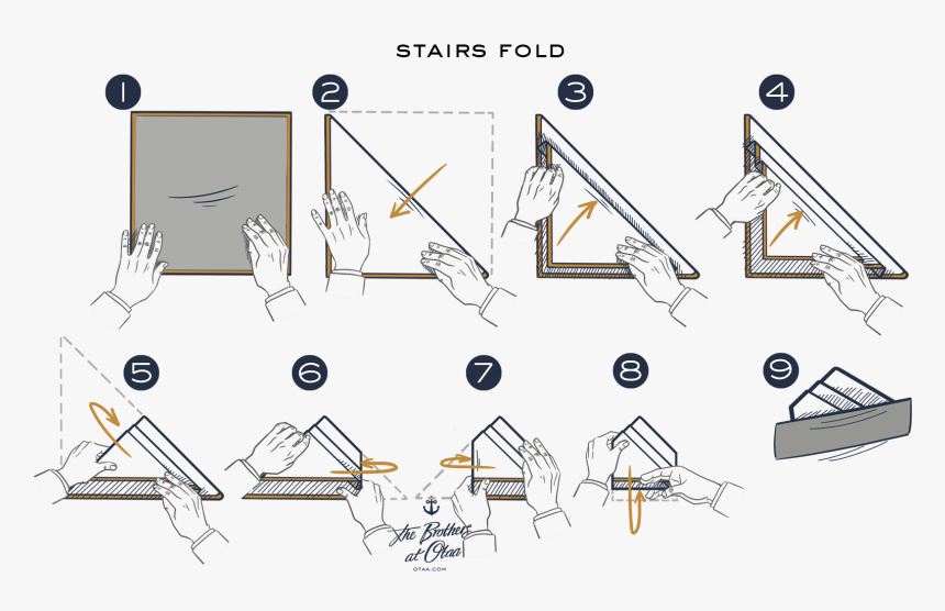 How To Fold A Stairs Fold - Fold A Square Stairs, HD Png Download, Free Download