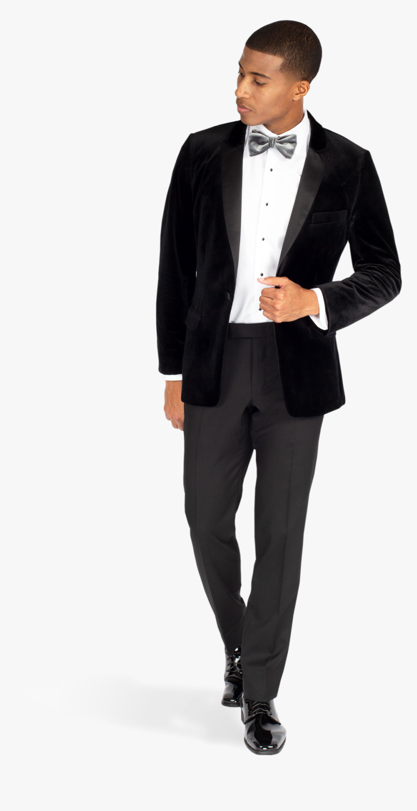 Black Velvet Peak Lapel Tuxedo - Black Velvet Coat Tuxedo, HD Png Download, Free Download