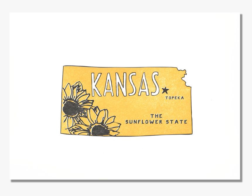 Kansas State Print - Kansas Sunflower State, HD Png Download, Free Download
