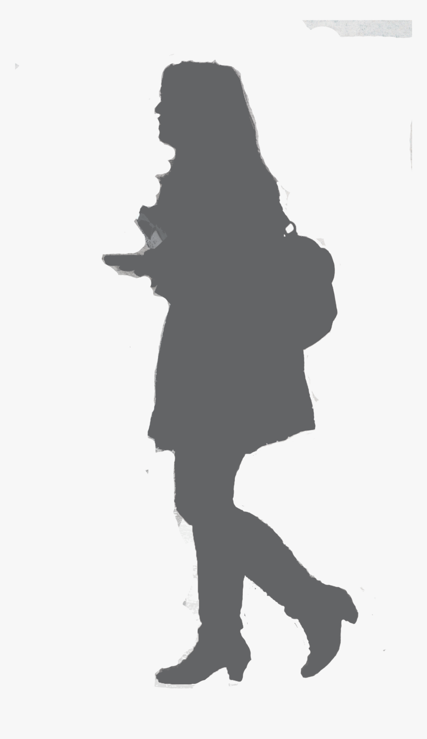 Girl Lost Gray - Silhouette, HD Png Download, Free Download