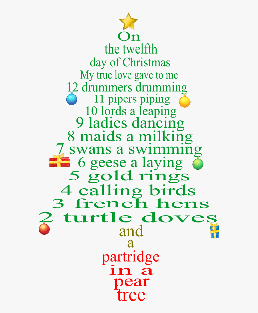 Pics Photos Days Christmas Lyrics Printable - 12 Days Of Christmas Lyrics, HD Png Download, Free Download