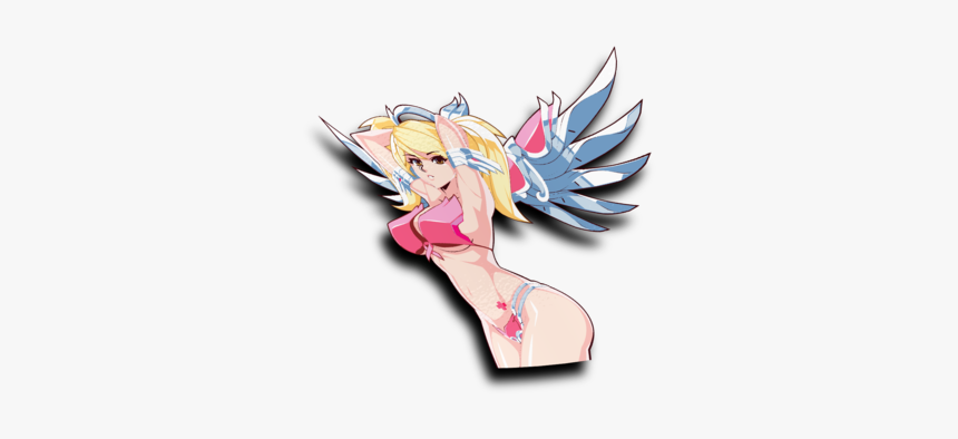 Pink Mercy Half Peeker Sticker"

 
 Data Rimg="lazy"
 - Cartoon, HD Png Download, Free Download