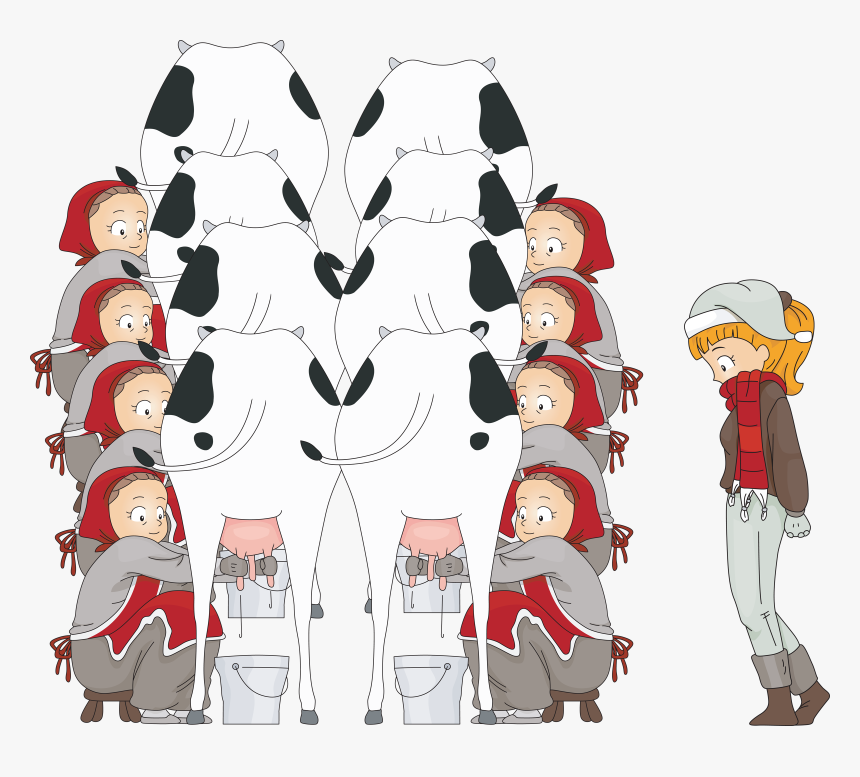 Eight Maids A Milking Clipart, HD Png Download, Free Download