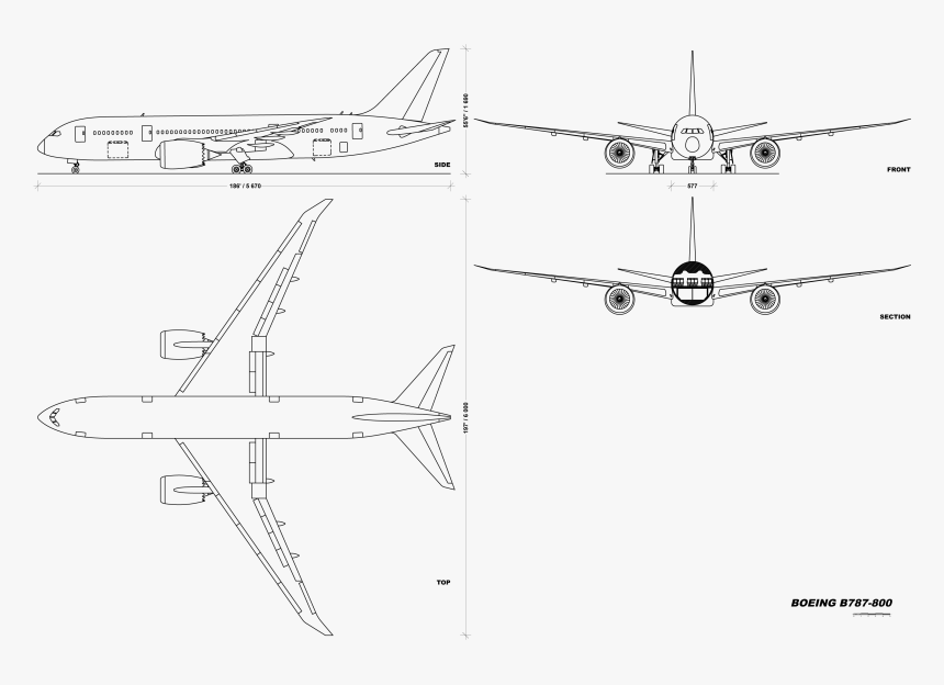 File - B787-800v1 - 0 - 3d View Boeing 787, HD Png Download, Free Download