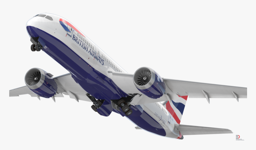 Boeing 787-8 Dreamliner British Airways Rigged 3d Model - British Airways Plane 3d, HD Png Download, Free Download