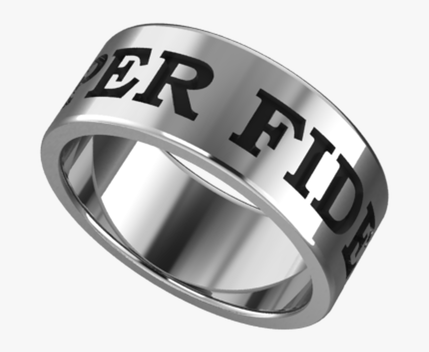 Semper Fidelis Band W/black Background - Titanium Ring, HD Png Download, Free Download