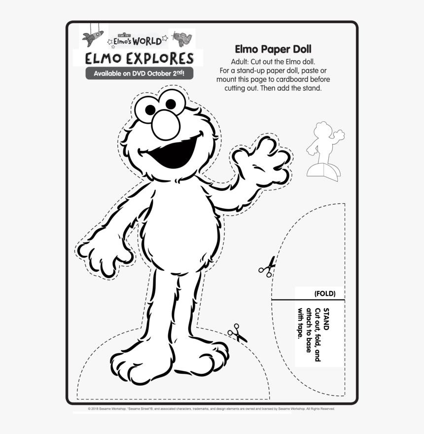 Sesame Street Elmo"s World - Cut Out Elmo Printables, HD Png Download, Free Download