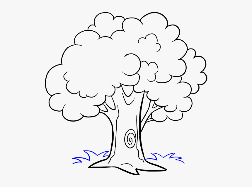 Sketch Cartoon Tree Drawing, HD Png Download, Free Download