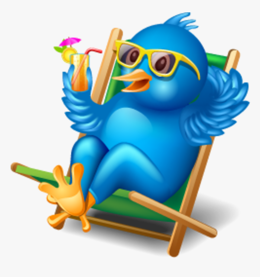Twitter Vector Icons Massive Icon Set - Bird Cartoon In Beach Chair, HD Png  Download - kindpng