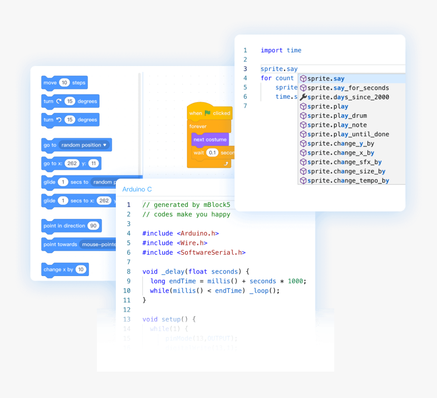 From Scratch To Python Or Arduino - Mblock Python, HD Png Download, Free Download