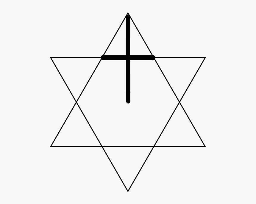 Cross Associated With Star Of David - Triangle, HD Png Download, Free Download