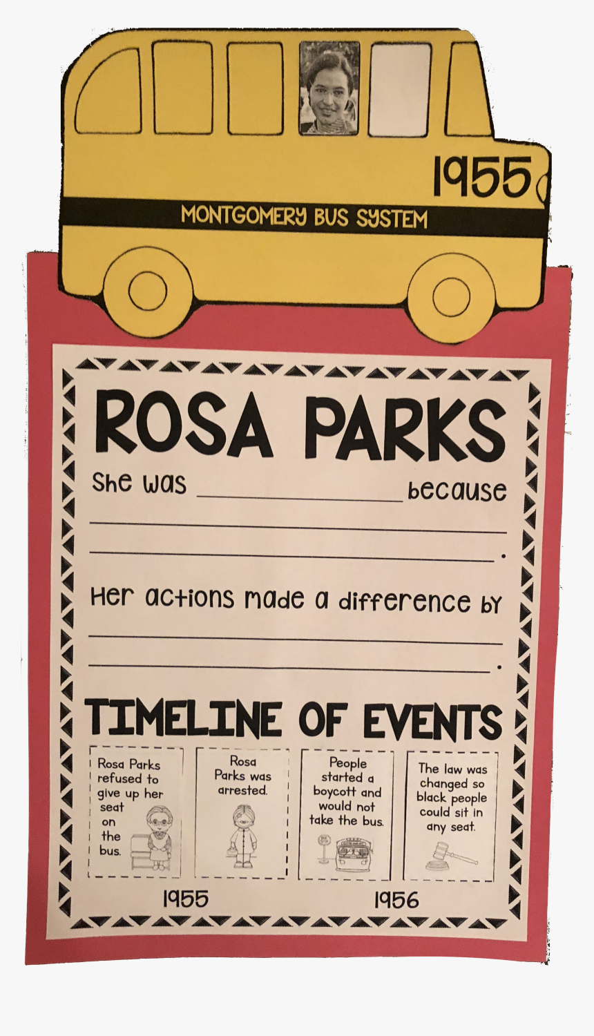 Rosa Parks Timeline Worksheet, HD Png Download, Free Download