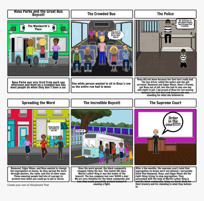 Storyboard That Rosa Parks, HD Png Download, Free Download