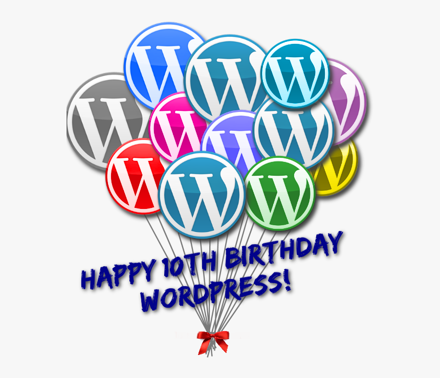 Wordpress 10th Anniversary Birthday Balloons, HD Png Download, Free Download