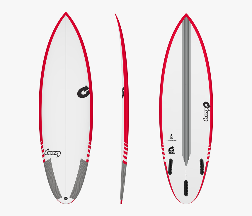 Tq20 Tec Thruster Colour - Shortboard Red Blue Rails, HD Png Download, Free Download