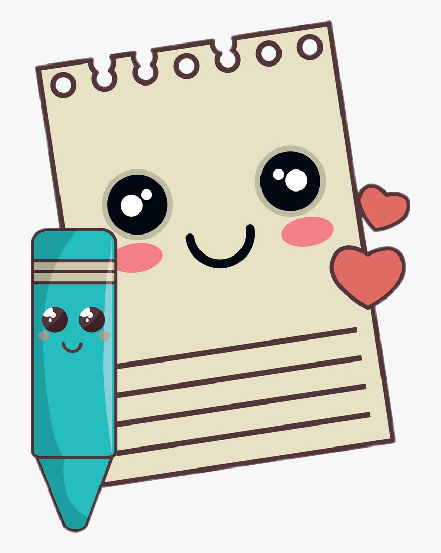 #nota&lapiz #utilesescolares - Notebook And Pencil Kawaii, HD Png Download, Free Download