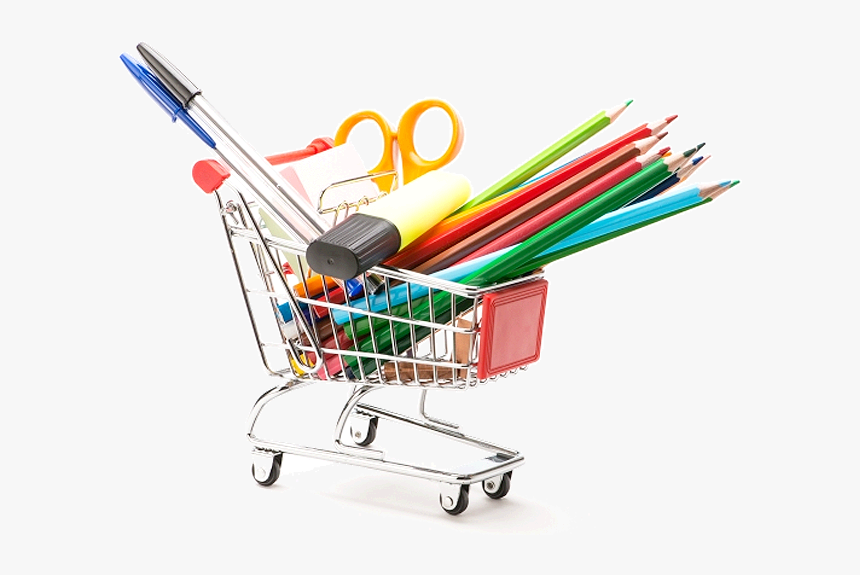 Utiles-escolares - Shopping Cart School Supplies, HD Png Download, Free Download