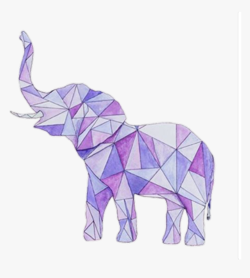 Tumblr Elephant Png - Geometric Elephant, Transparent Png, Free Download