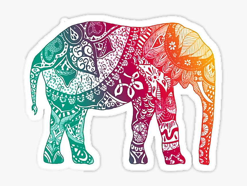 #elephant #colorful #tumblr #freetoedit - Blue Elephant, HD Png Download, Free Download