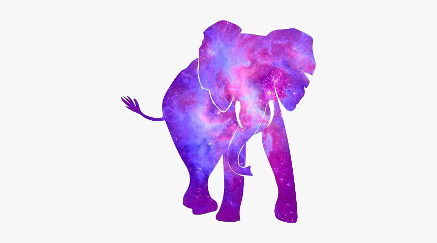 #elephant #margaret #tumblr #galaxy #animal #sweet - Purple Galaxy Elephant, HD Png Download, Free Download