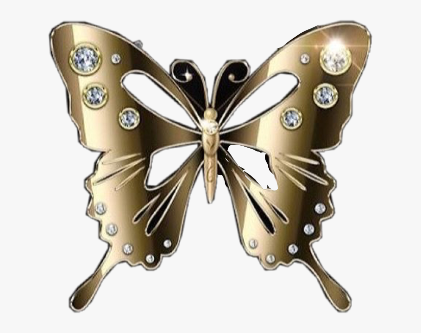 #butterfly #gold #diamonds #precious #beautiful #freetoedit - Papilio, HD Png Download, Free Download