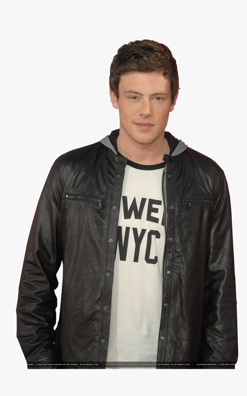 Cory Monteith Png Pic - Leather Jacket, Transparent Png, Free Download