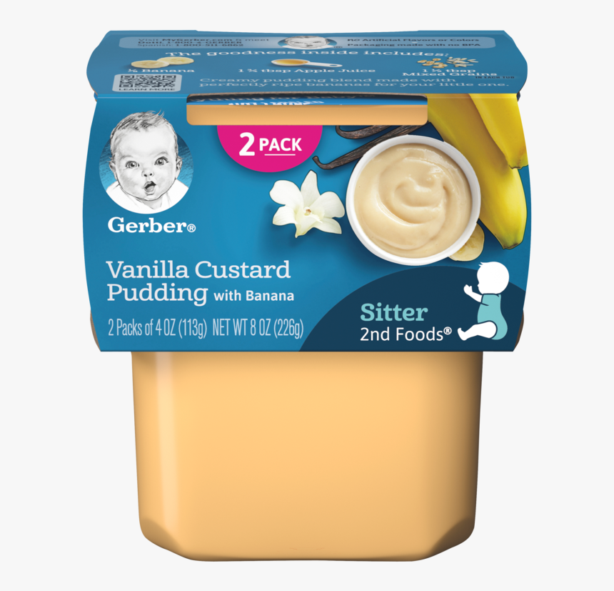 2nd Foods Vanilla Custard Pudding With Banana - Gerber Banana Baby Food, HD Png Download, Free Download