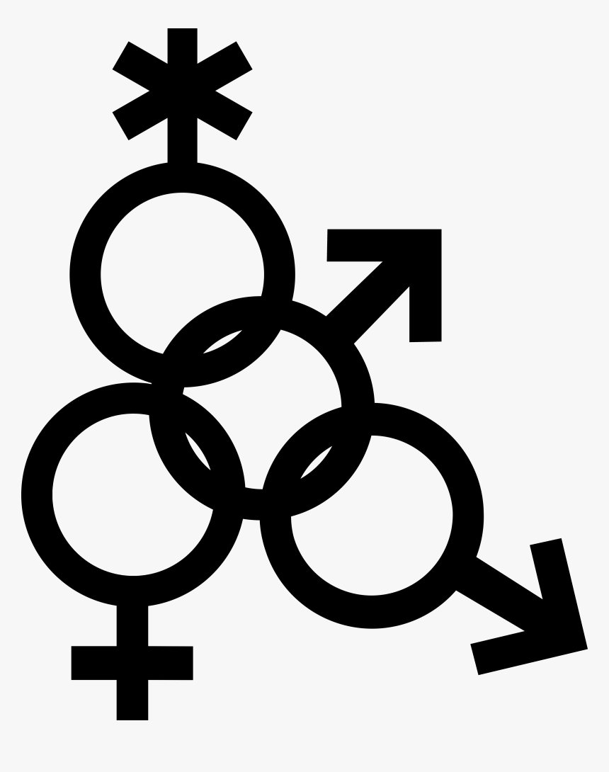Mars Symbol Interlocked With Nonbinary, Venus And Mars - Female Symbol Png White, Transparent Png, Free Download