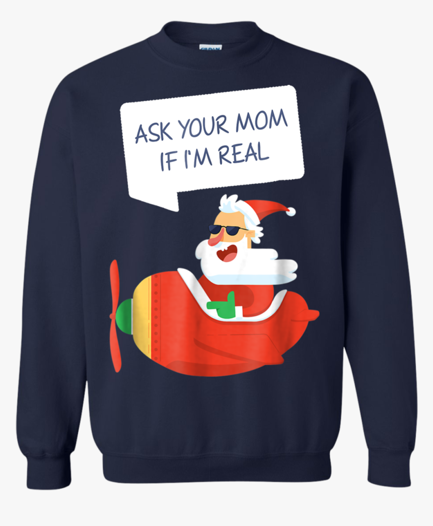 Get Now Ask Your Mom If I Am Real Santa Cute Christmas - Christmas Airplane, HD Png Download, Free Download