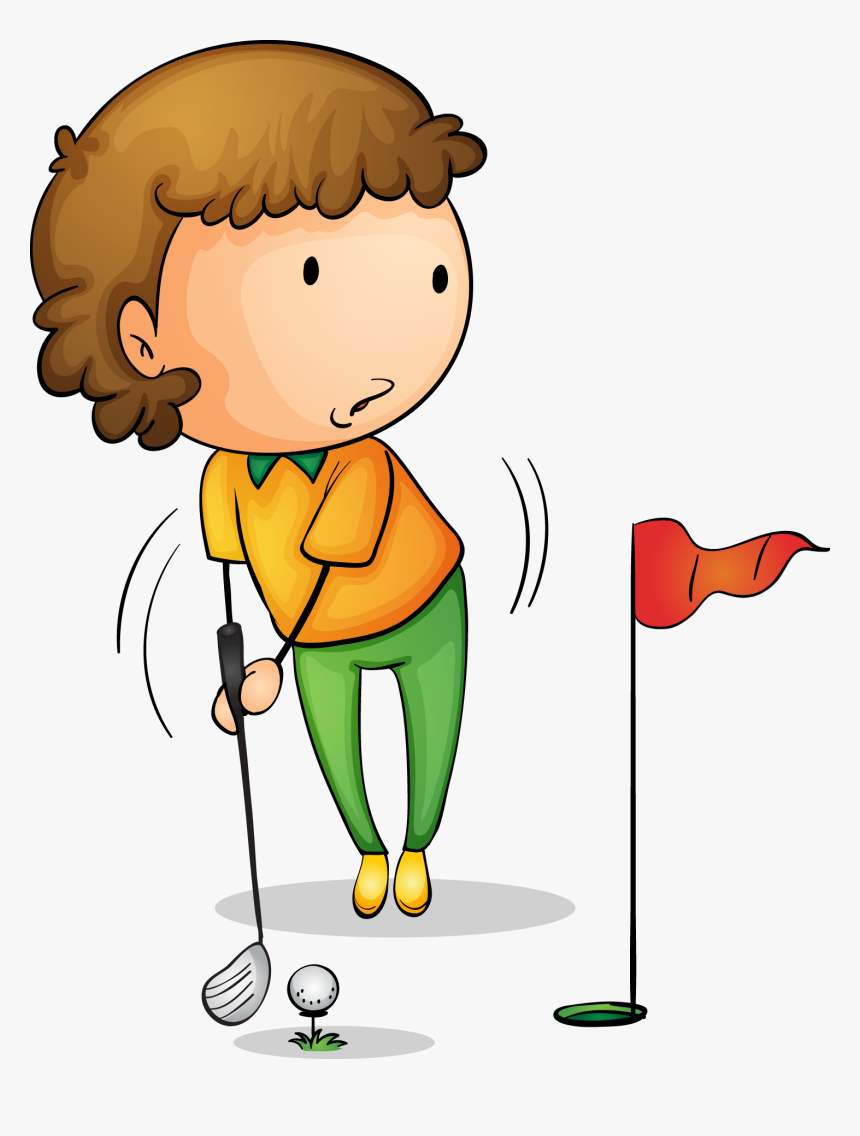 Golf Royalty Free Hole In One Clip - Boy Golf Cartoon Clipart Hole In One, HD Png Download, Free Download