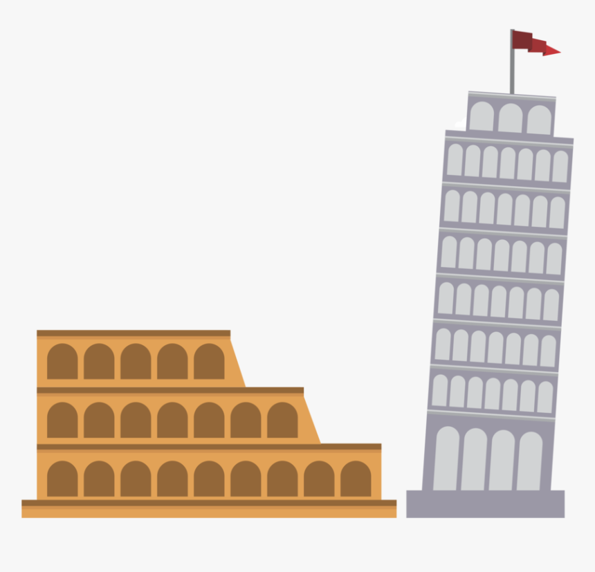 Building,elevation,brand - Leaning Tower Of Pisa Clipart Design, HD Png Download, Free Download