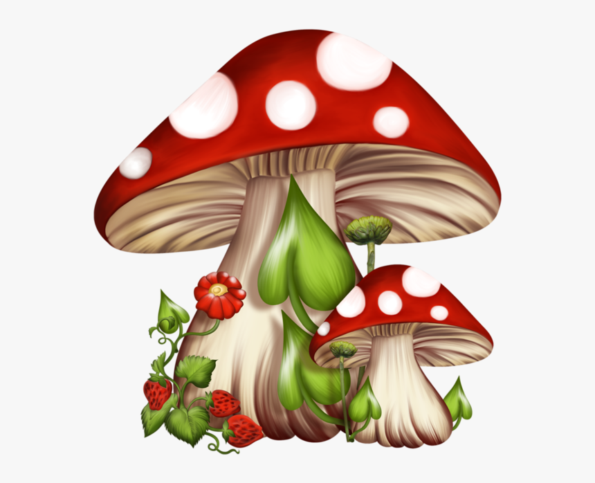 Black And White Library Neon Drawing Mushroom - Cartoon Red And White Mushrooms, HD Png Download, Free Download