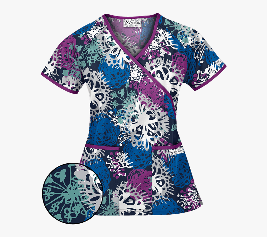 Cherokee Aqua Party Scrub Top, HD Png Download, Free Download