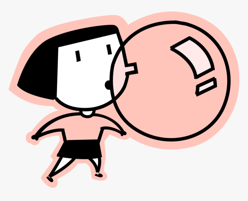 Vector Illustration Of Girl Blows Bubble With Bubblegum - Bubble Gum Png Clipart, Transparent Png, Free Download