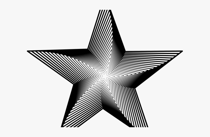 Bw Clipart Star - Geometric Coloring Pages Stars, HD Png Download, Free Download