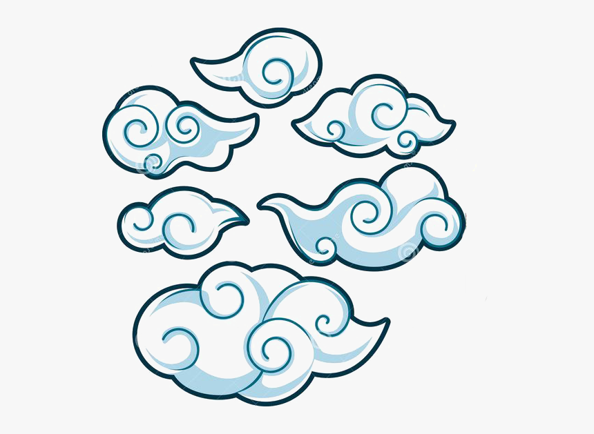 Cloud Illustration Clouds Transprent - Japanese Clouds Drawing, HD Png Download, Free Download