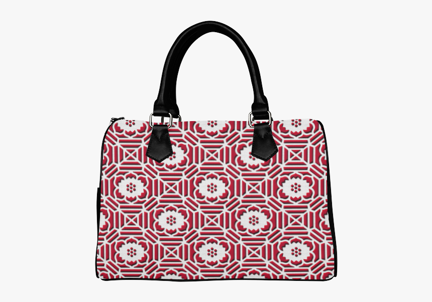 Red White Floral Shokkoumon Geometric Japanese Pattern - Handbag, HD Png Download, Free Download