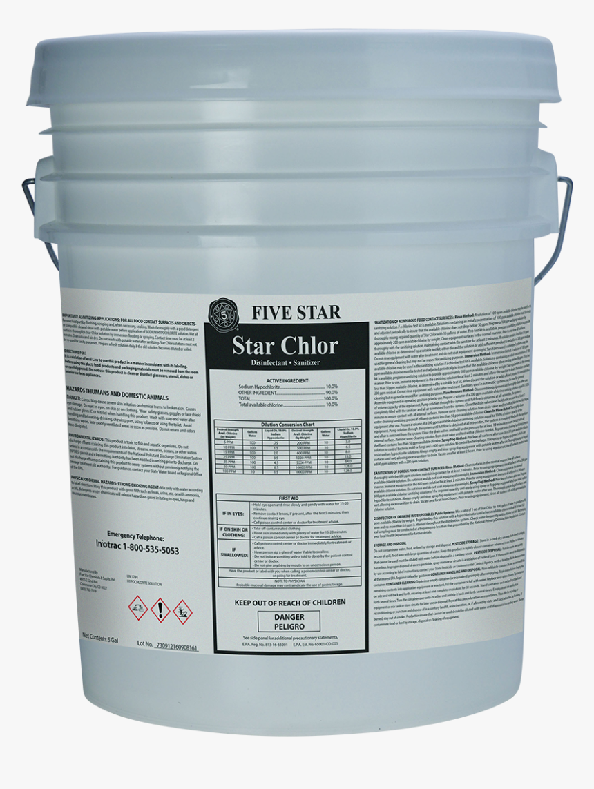 Star Chlor 5 Gallon Bucket - Plastic, HD Png Download, Free Download