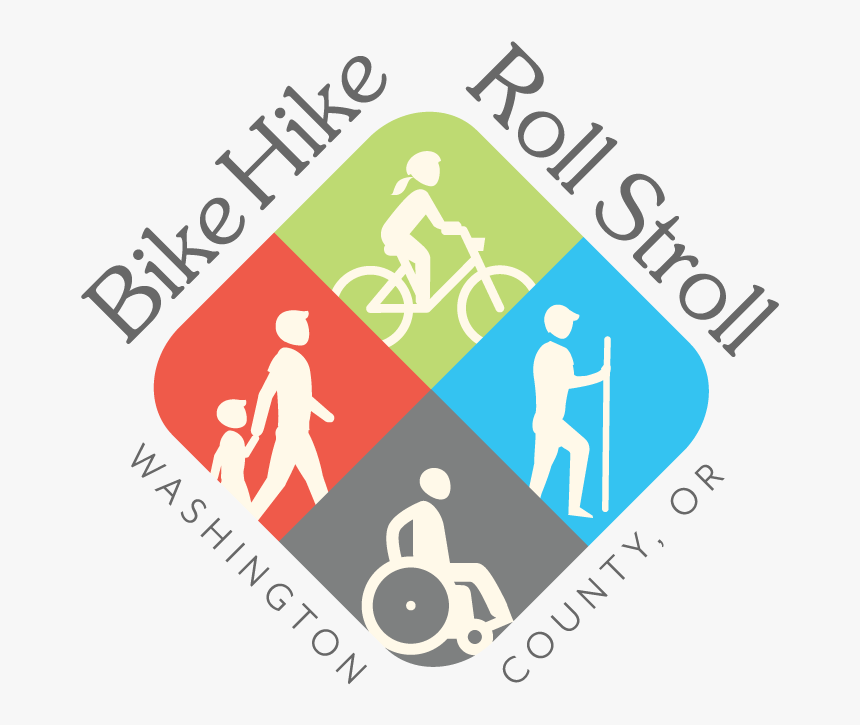 Bike Hike Roll Stroll Logo For Active Transportation - Traffic Sign, HD Png Download, Free Download