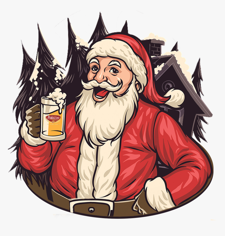 Banner - Santa With A Drink, HD Png Download, Free Download