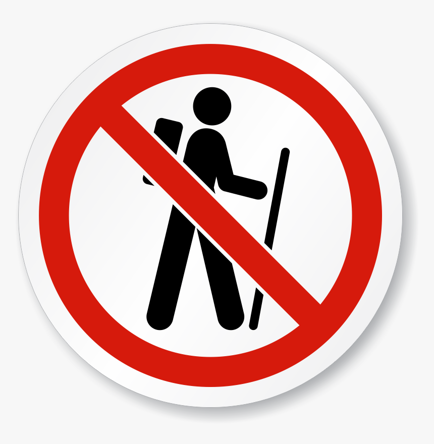 No Hiking Symbol Iso Prohibition Circular Sign - No Entry Authorised Personnel Only Sign, HD Png Download, Free Download
