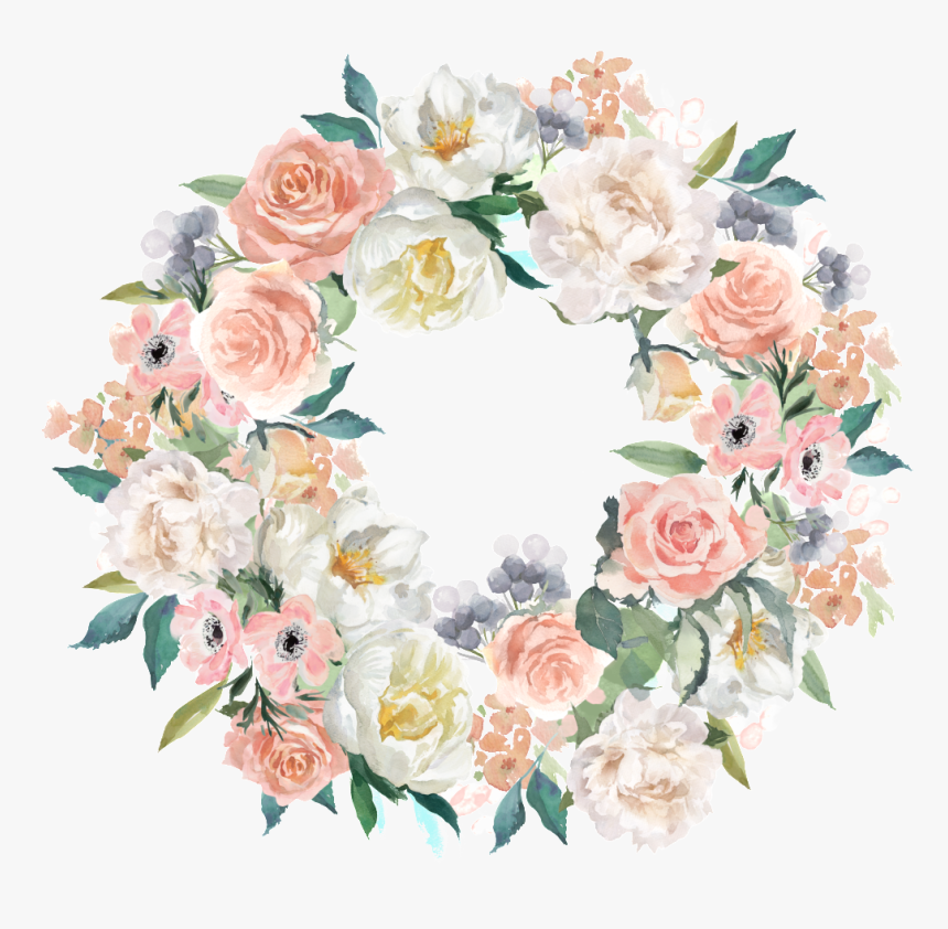 Spring Wreath Decorative Border Png - Hybrid Tea Rose, Transparent Png, Free Download