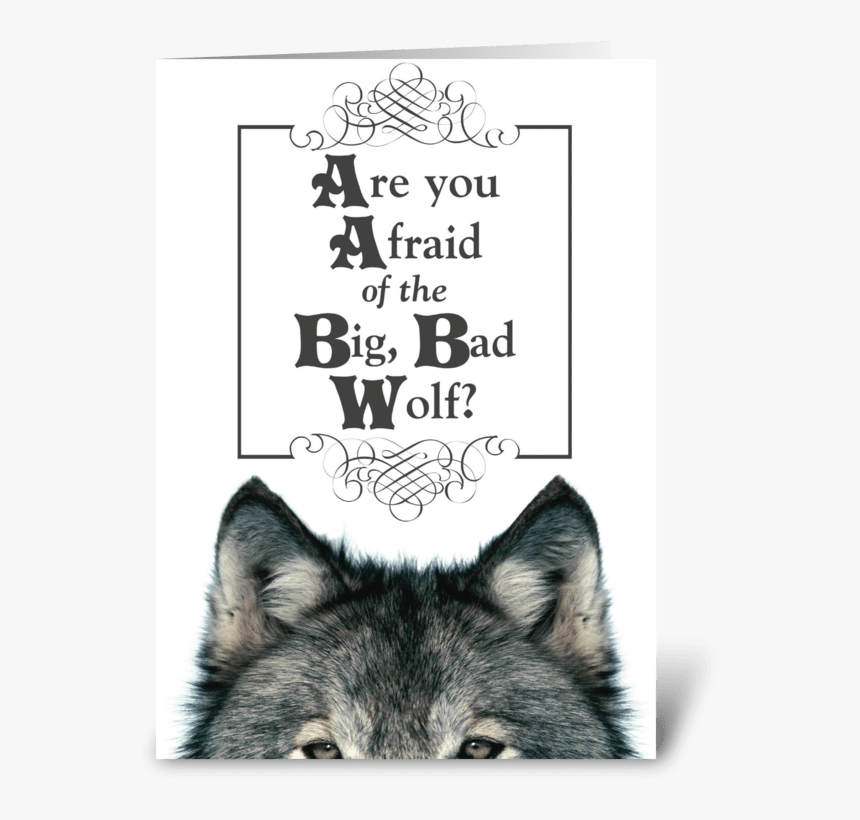Big Bad Wolf Greeting Card - High Resolution Wolf High Quality, HD Png Download, Free Download