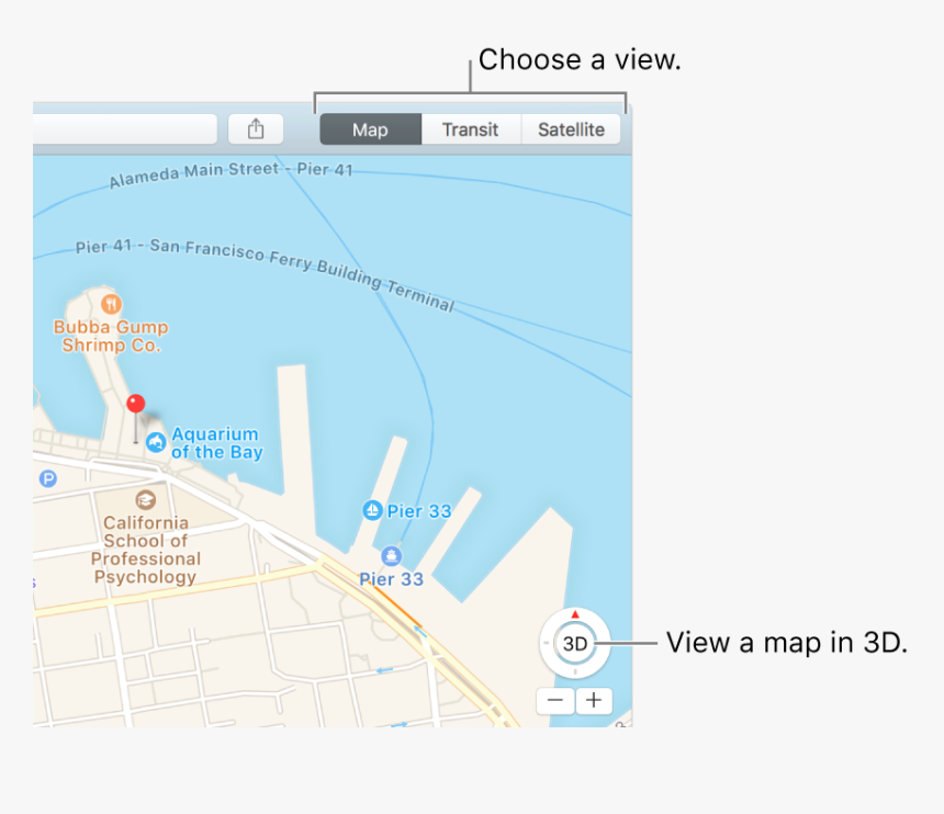 Click Map Or Satellite In The Toolbar To Change Your - Change Apple Map View, HD Png Download, Free Download