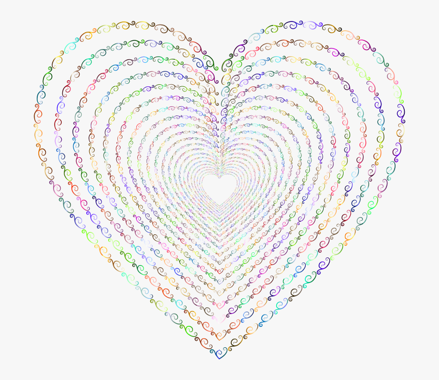 Prismatic Vintage Flourish Heart Tunnel 3 No Background - Portable Network Graphics, HD Png Download, Free Download